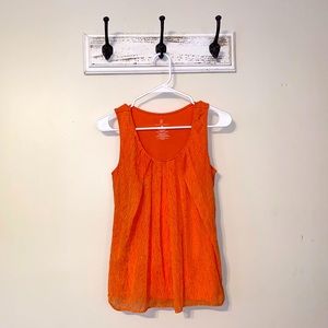 Orange flowy blouse